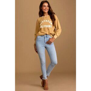 FREE PEOPLE Havana Blue Split Hem High Rise Jeggings Jeans Sz 27 NEW with tags